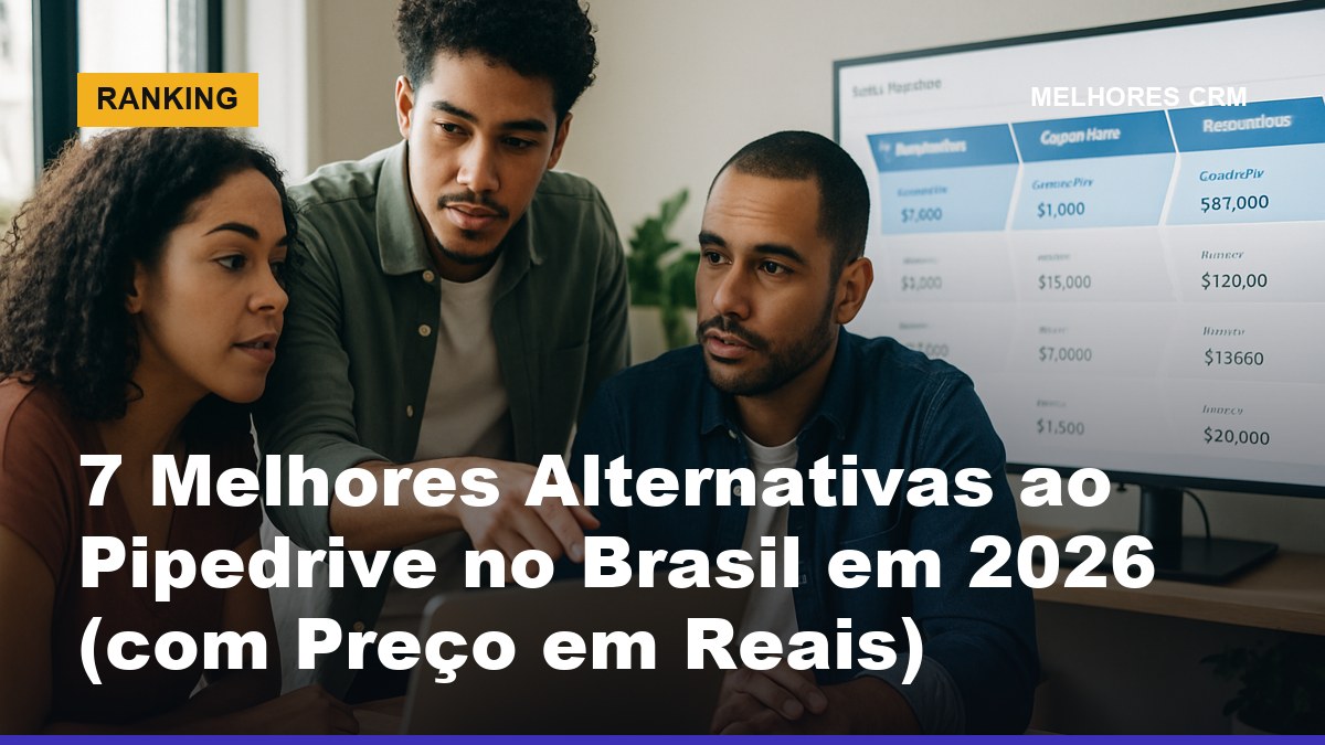Equipe de vendas brasileira comparando alternativas ao Pipedrive em CRM no escritório