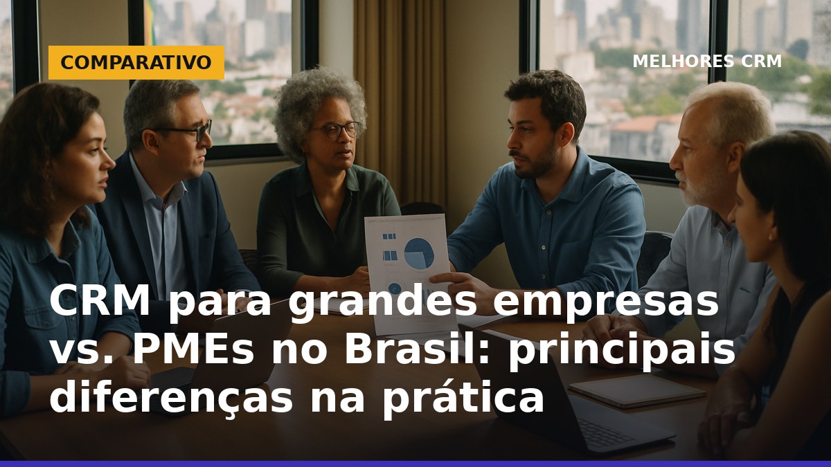 Profissionais brasileiros analisando opções de CRM para empresas de diferentes portes