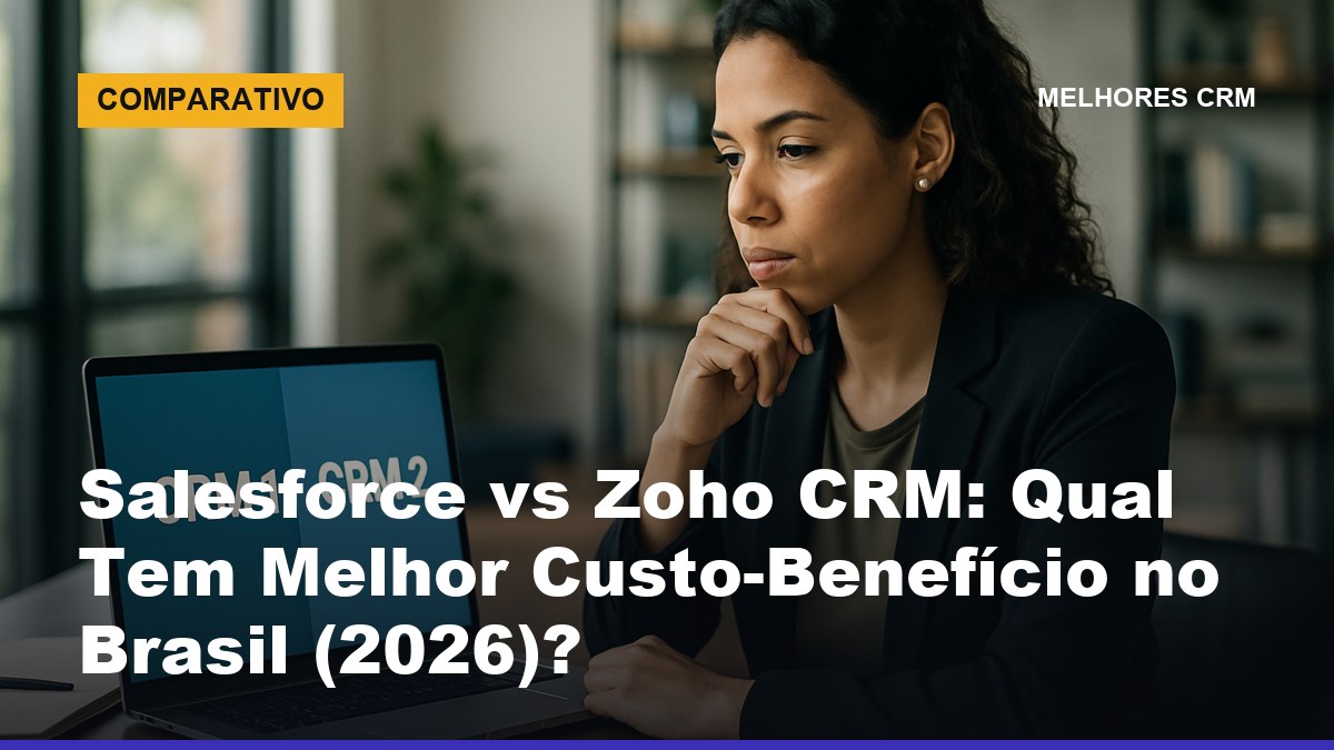 Comparativo Salesforce vs Zoho CRM: gestora analisa custo-benefício dos dois CRMs no notebook